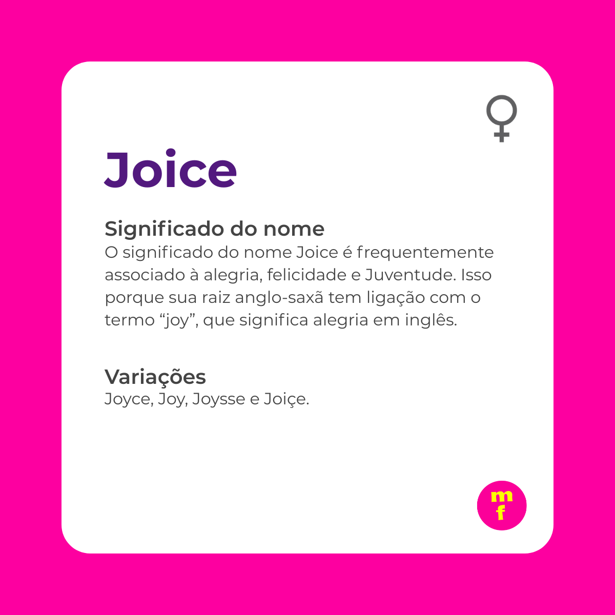 Qual o significado do nome Joice.