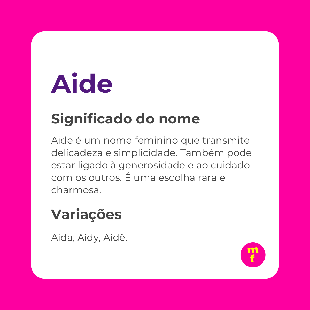 O que significa o nome Aide?