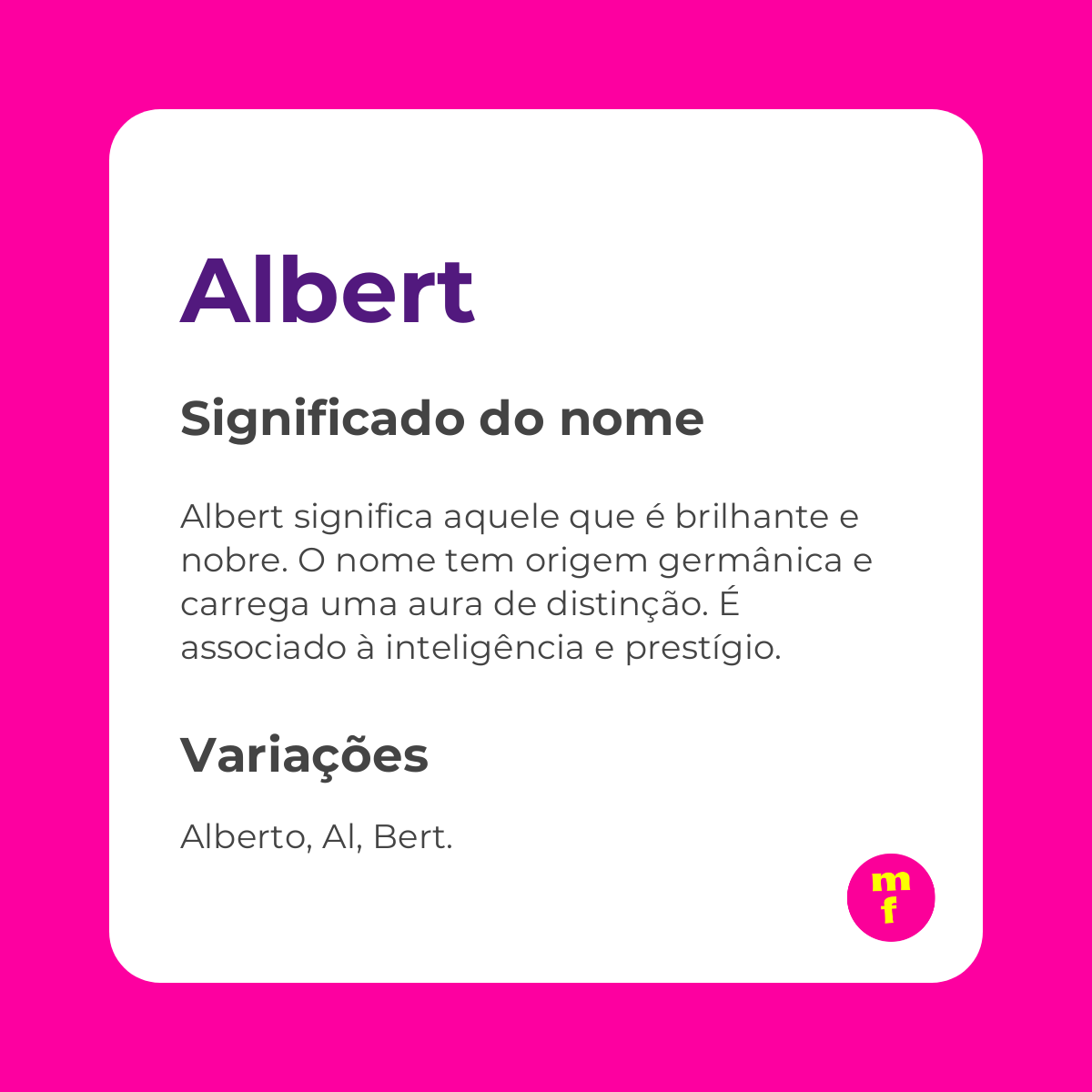 O que significa o nome Albert?