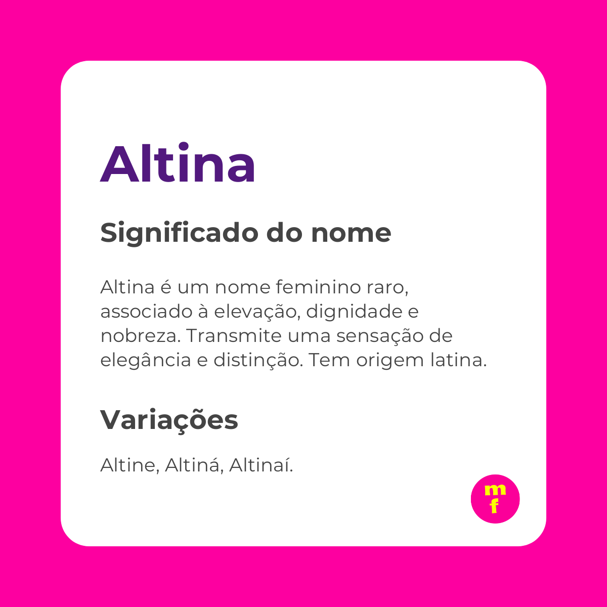 O que significa o nome Altina?