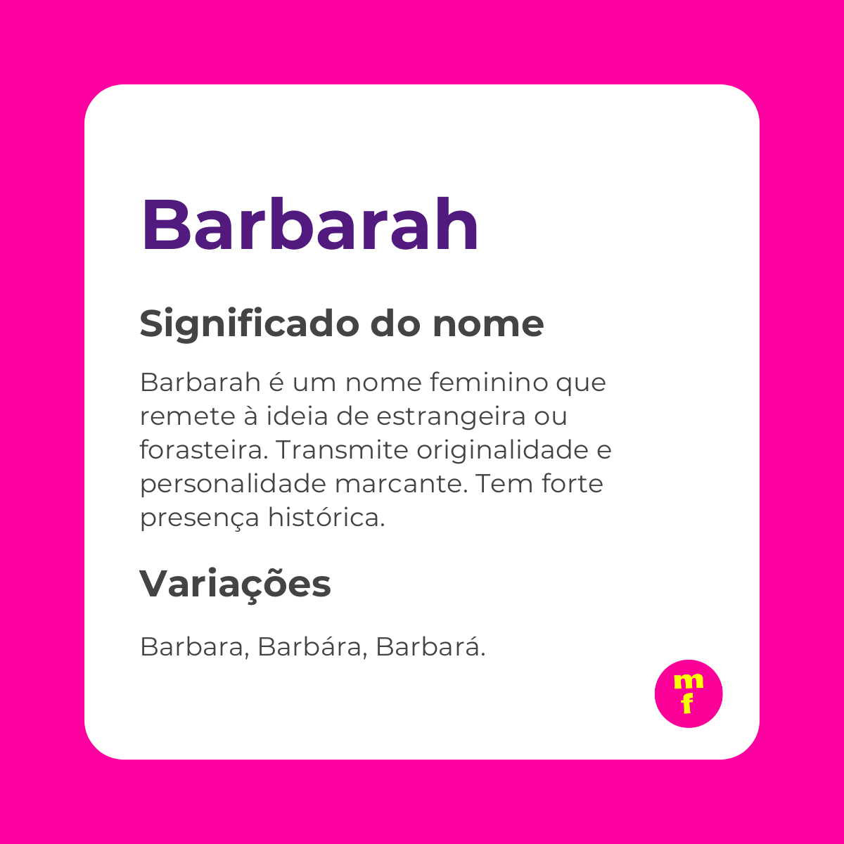 O que significa o nome Barbarah?