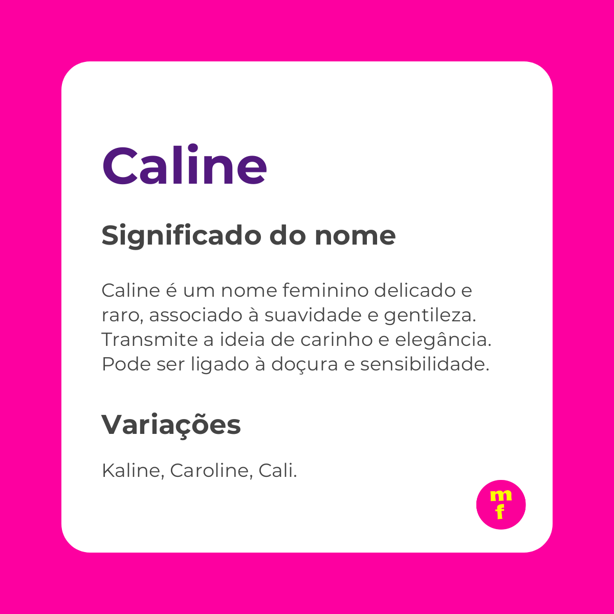 O que significa o nome Caline? Descubra origens, curiosidades e impacto