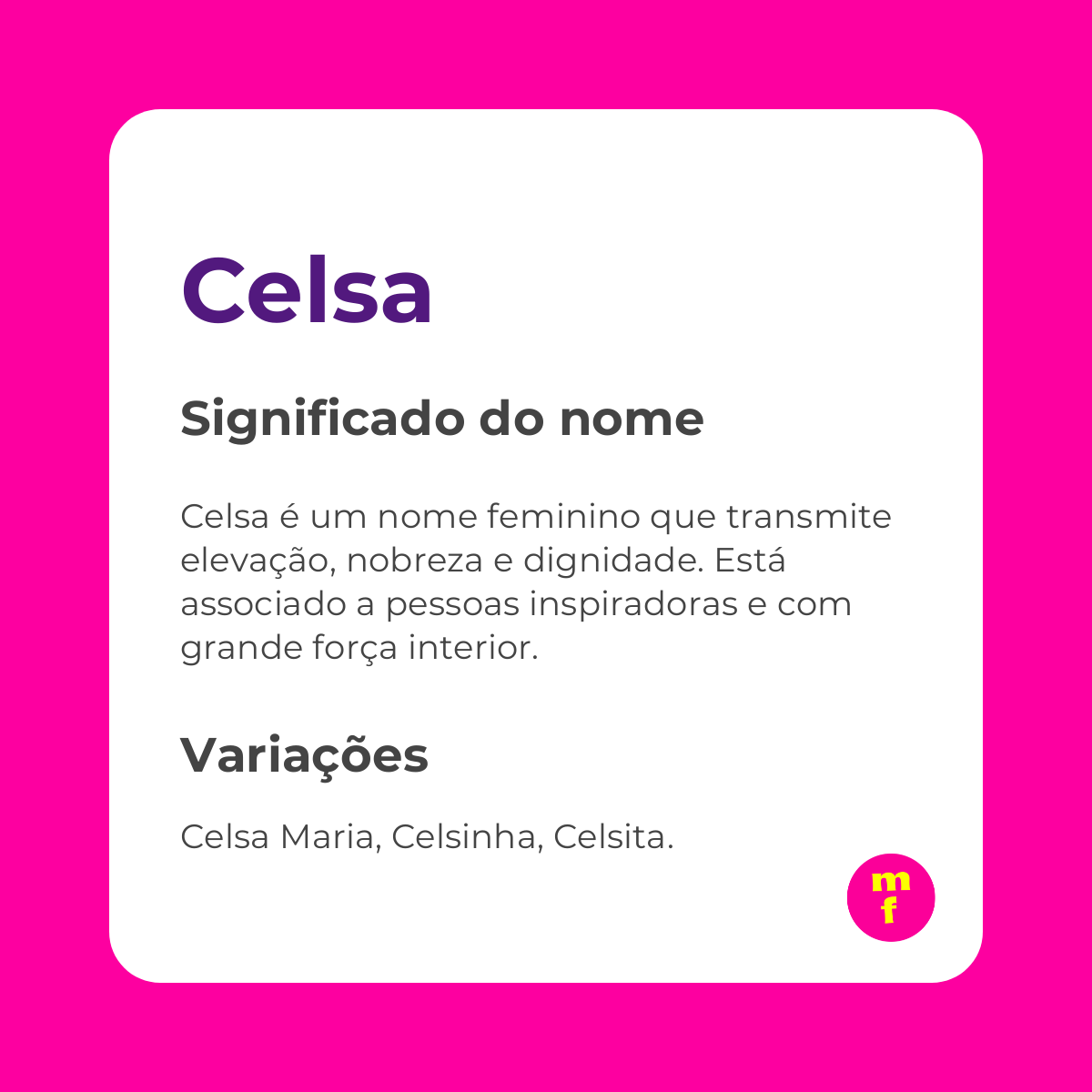 O que significa o nome Celsa? Descubra a origem, história e curiosidades