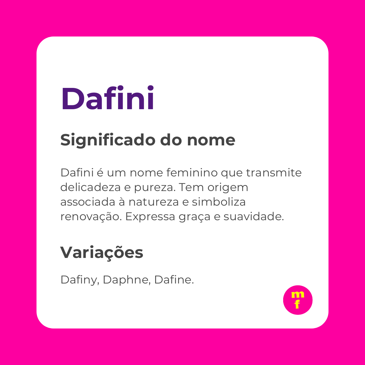 O que significa o nome Dafini?