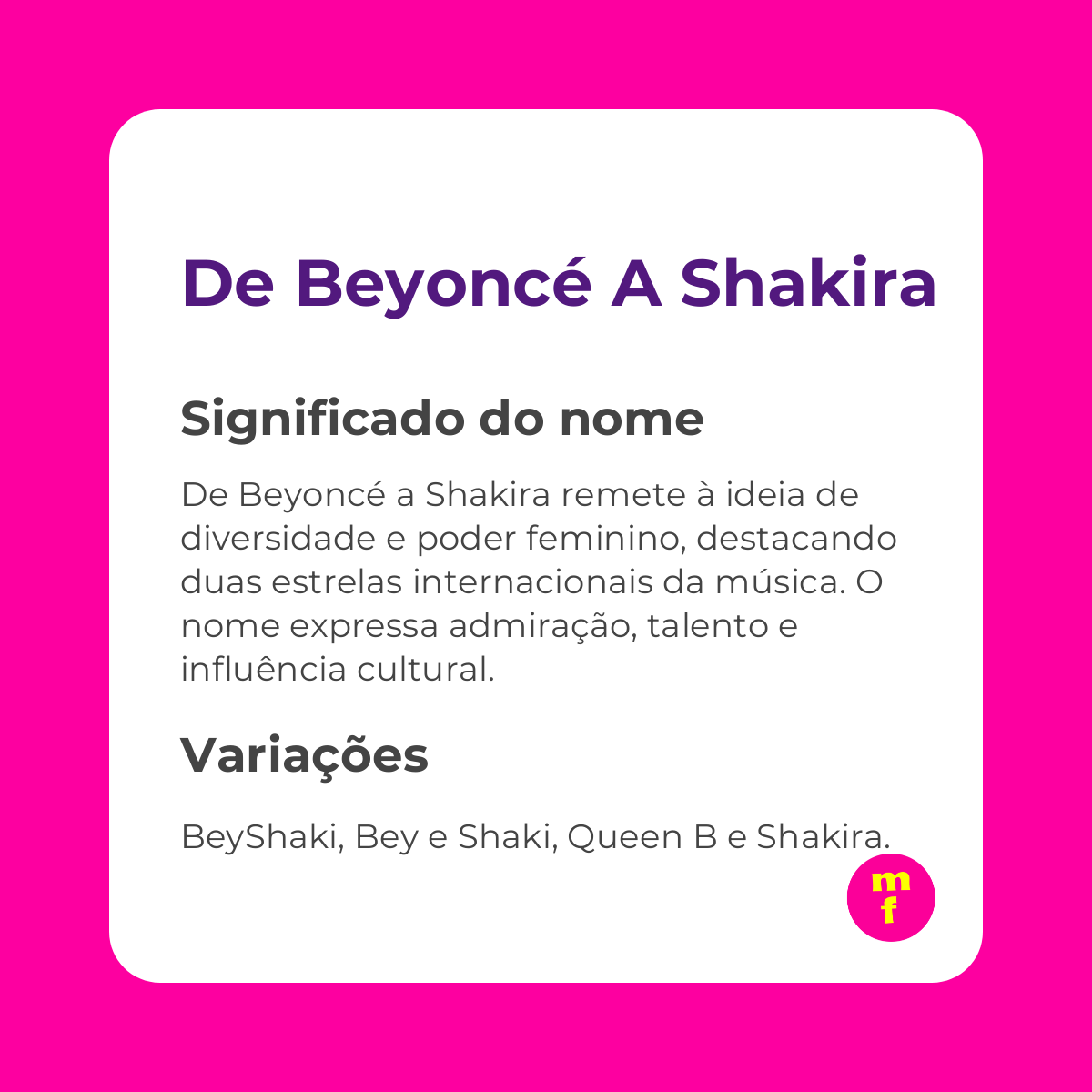 De Beyoncé a Shakira: Descubra os Significados Incríveis dos Nomes das Pop Stars em 2025