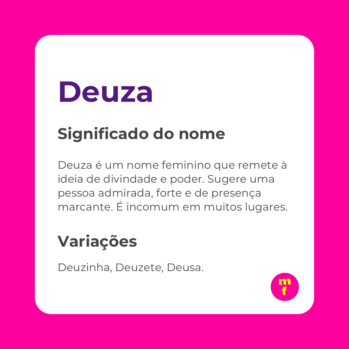 O que significa o nome Deuza? Origem, curiosidades e personalidade