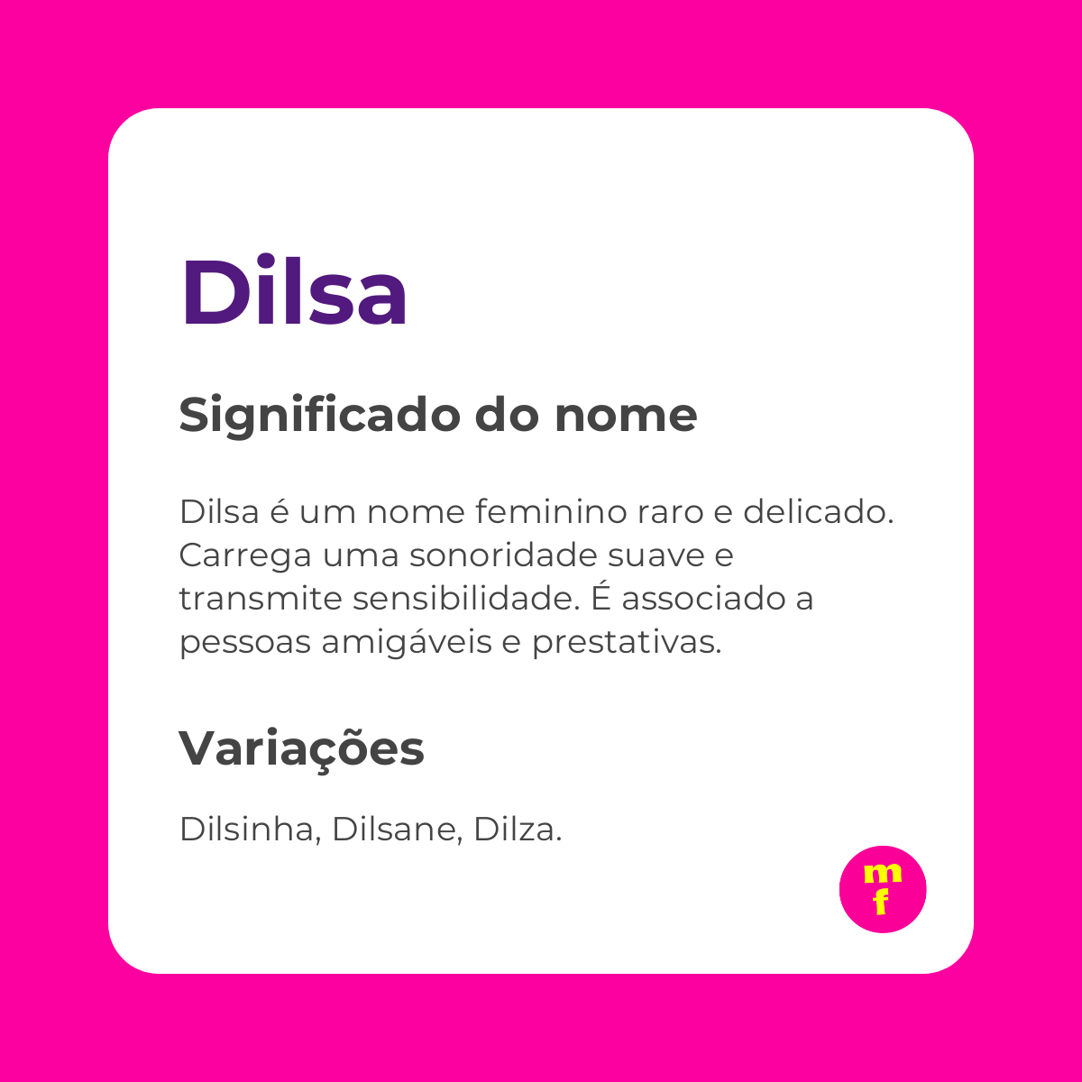 O que significa o nome Dilsa?