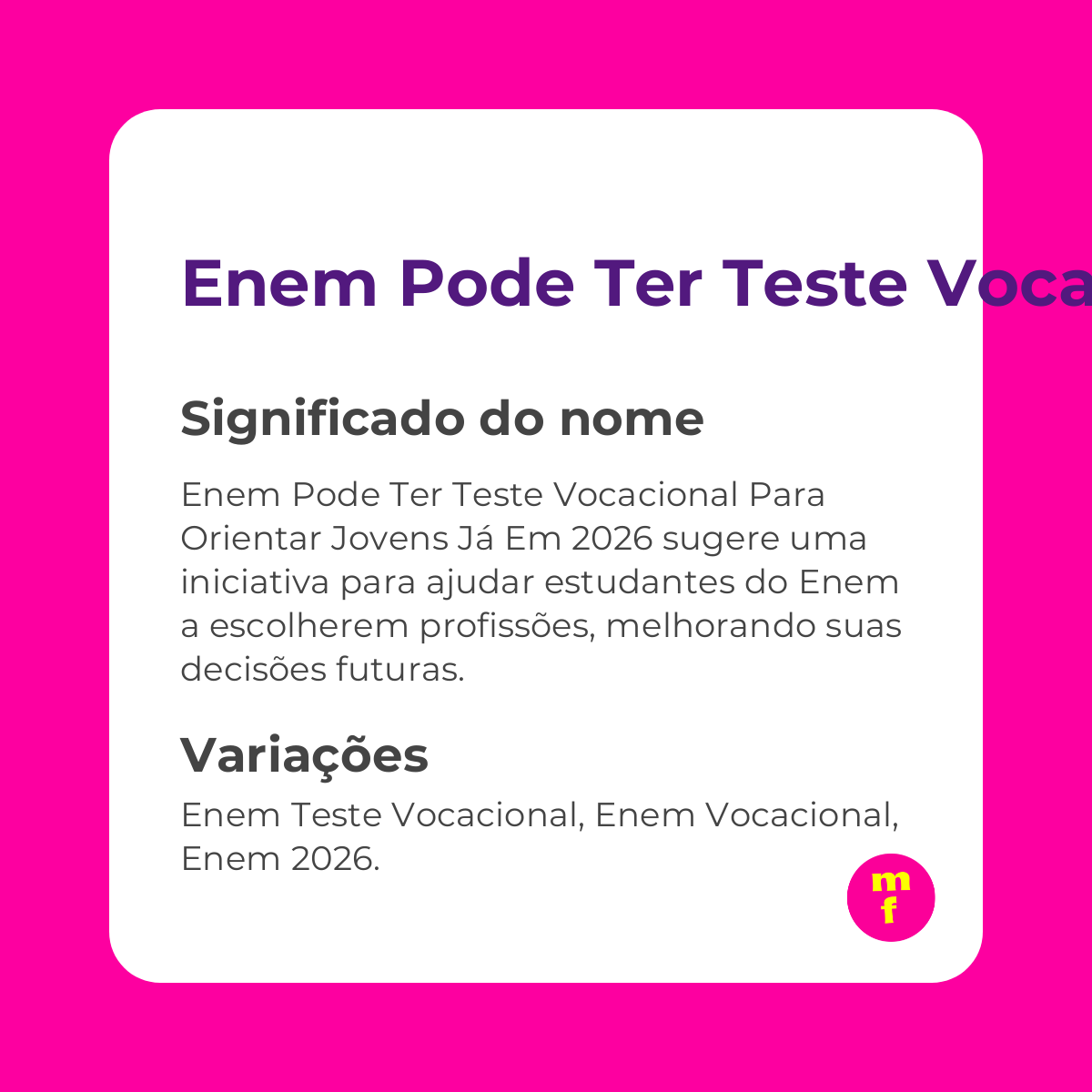 Enem pode ter teste vocacional para orientar jovens já em 2026