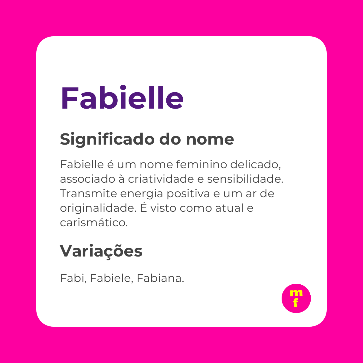 O que significa o nome Fabielle?