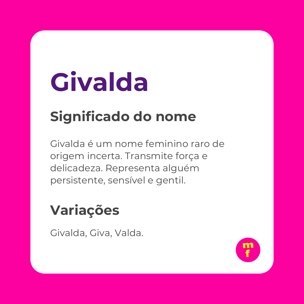 O que significa o nome Givalda?