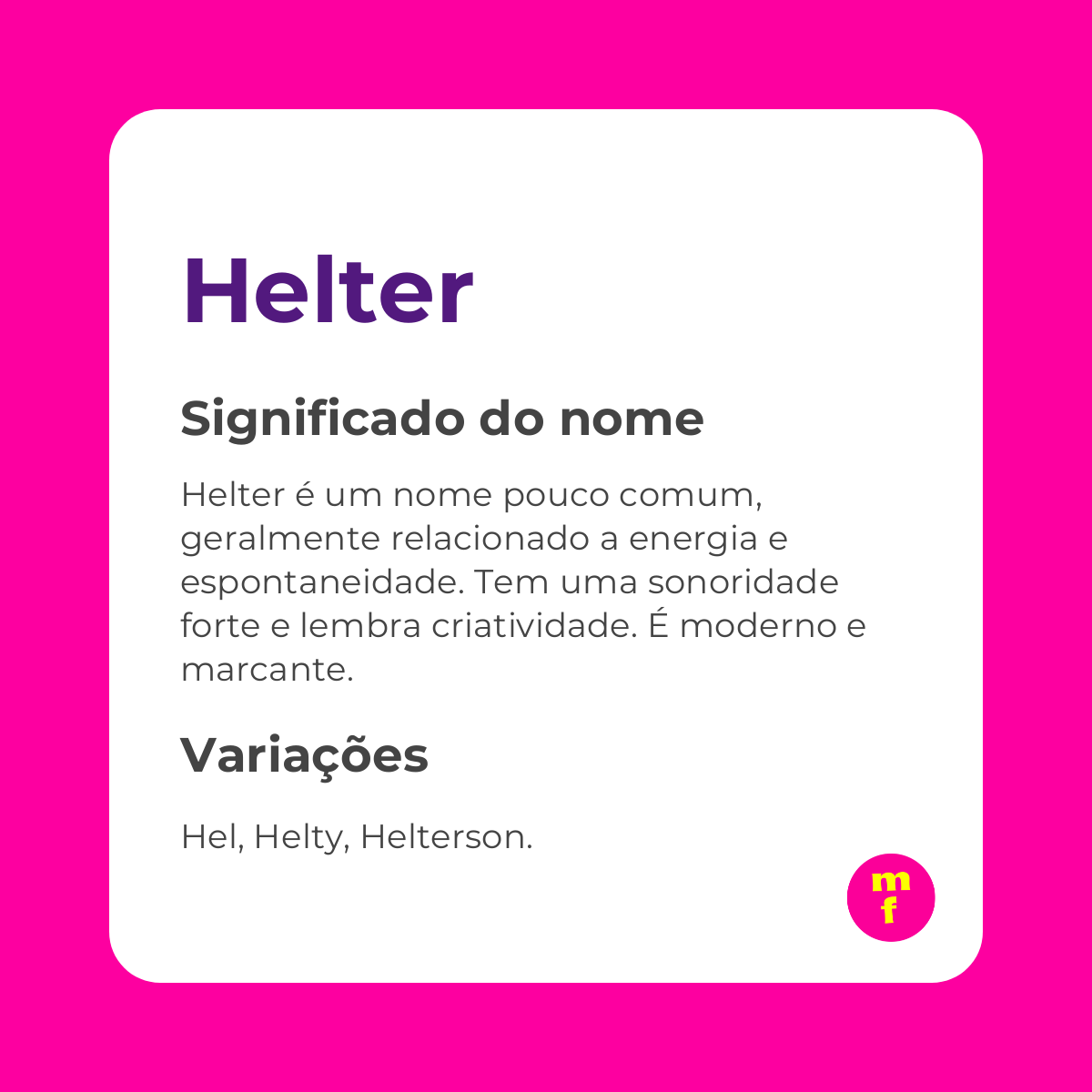 O que significa o nome Helter? Descubra a origem e interpretação
