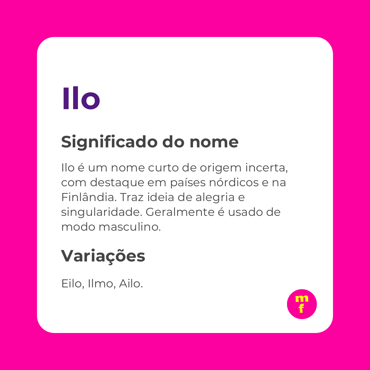 O que significa o nome Ilo?