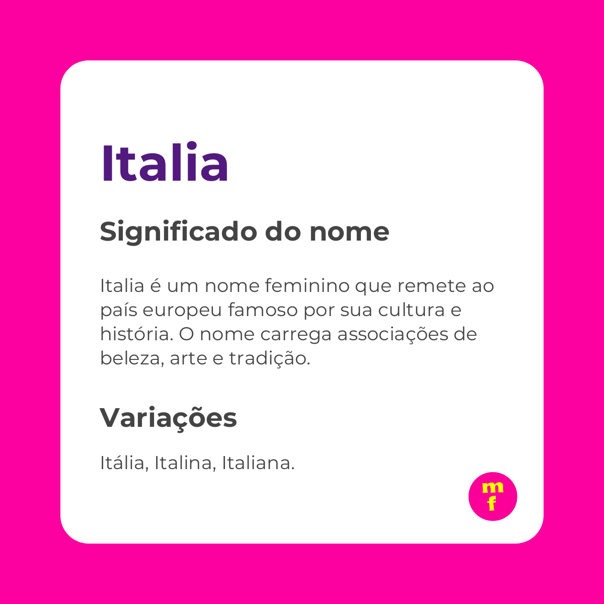O que significa o nome Italia?