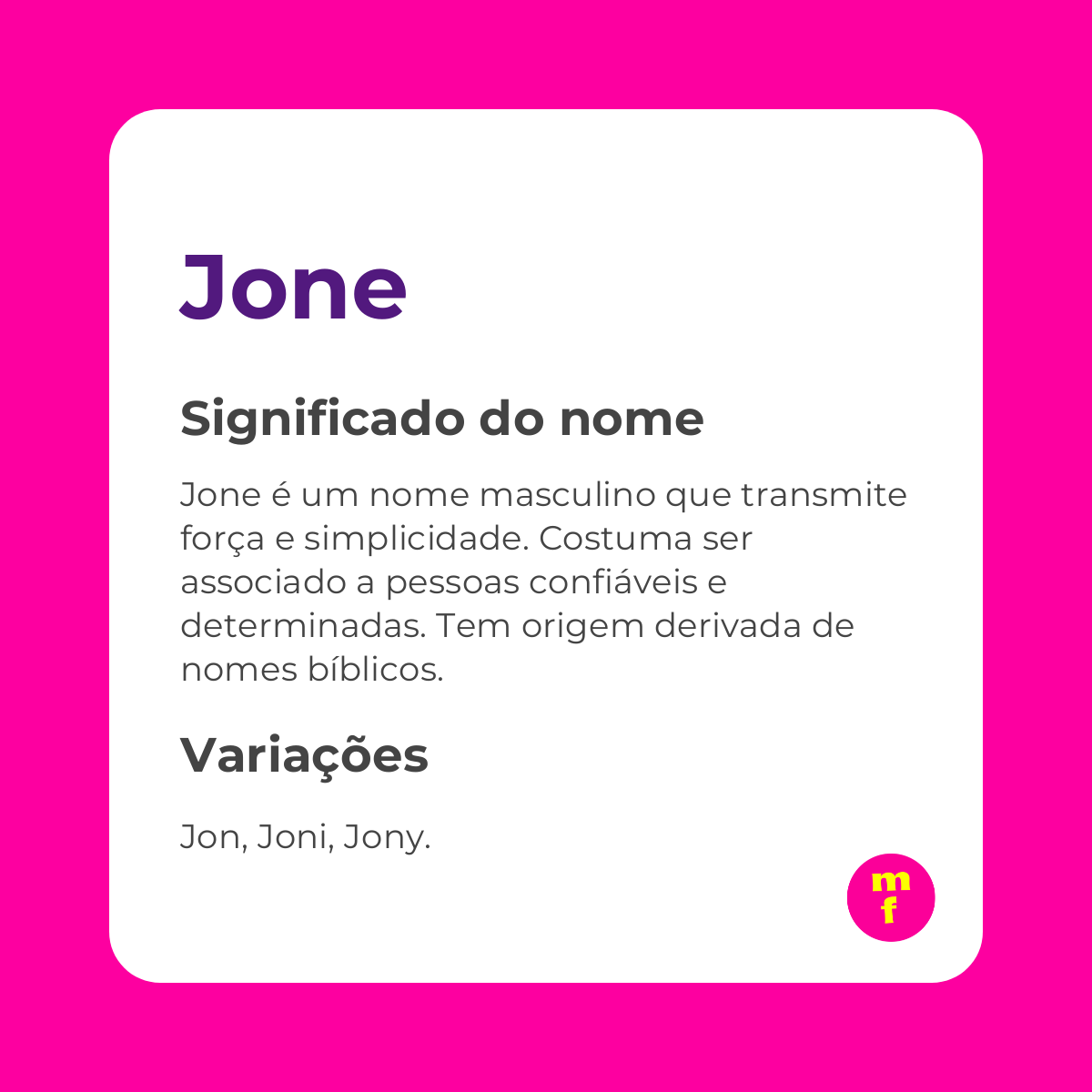 O que significa o nome Jone? Descubra suas origens e curiosidades