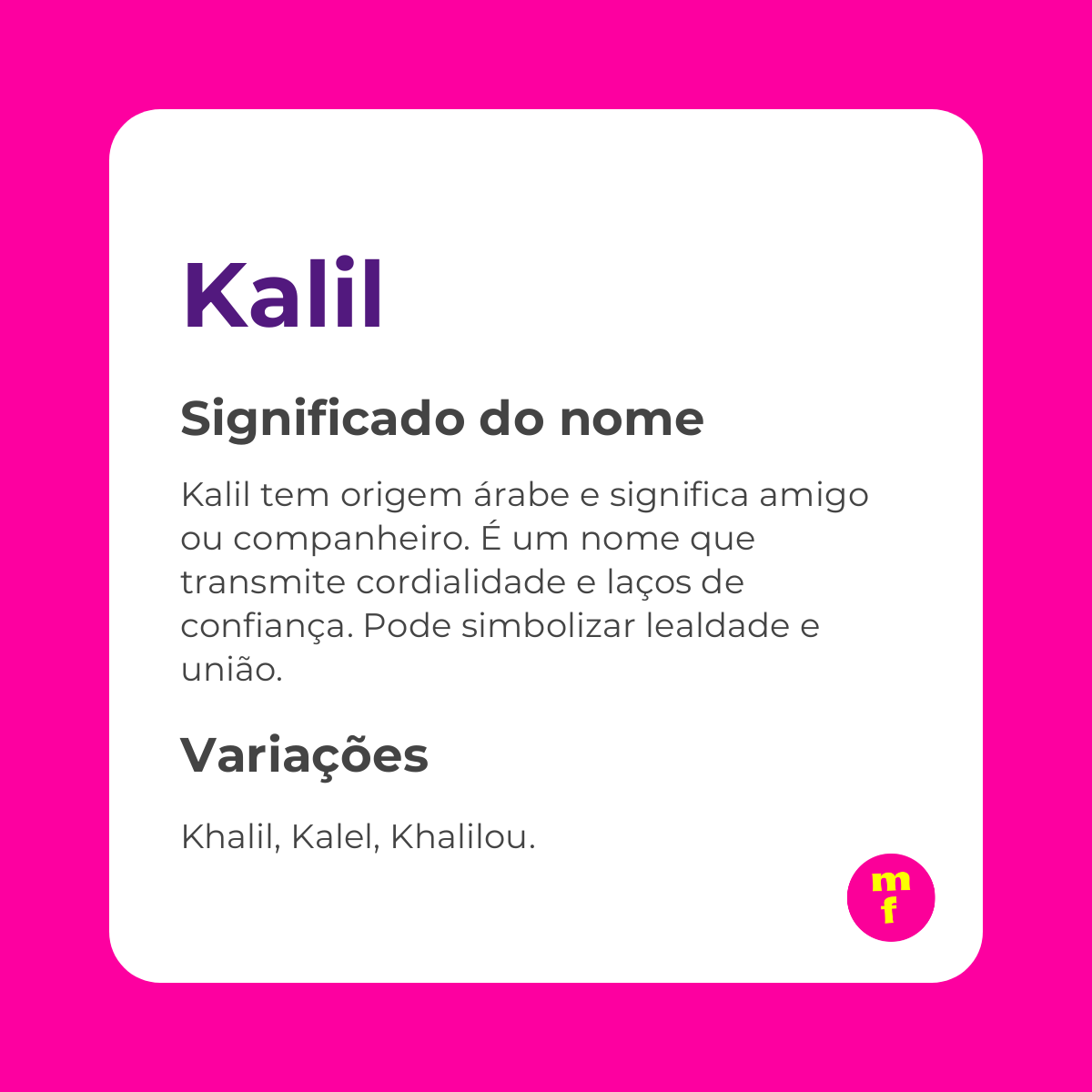 O que significa o nome Kalil?