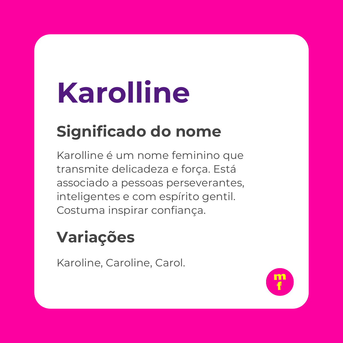 O que significa o nome Karolline?