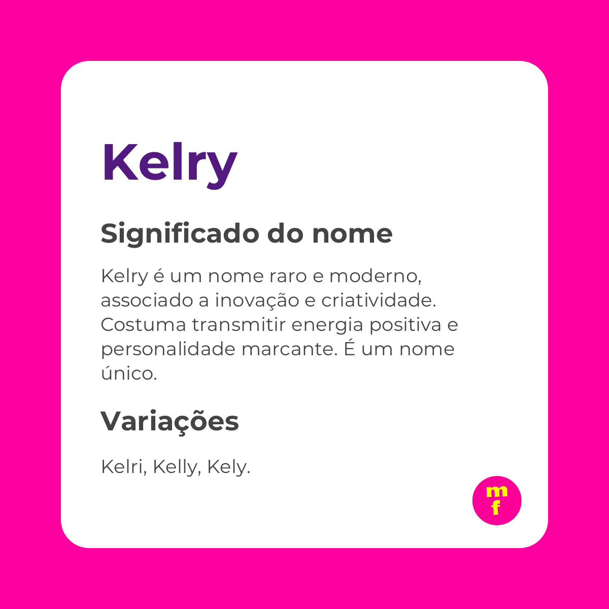 O que significa o nome Kelry?