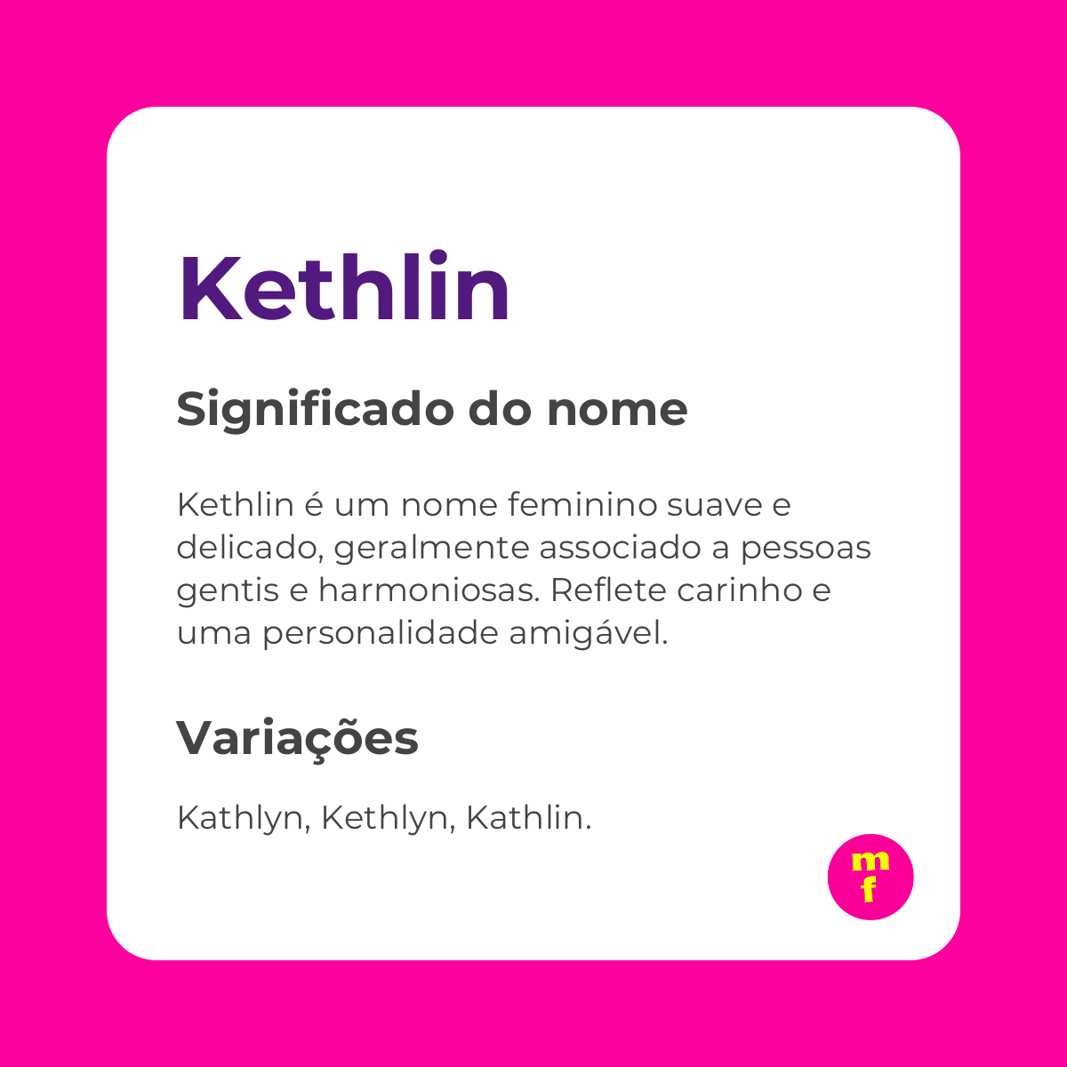 O que significa o nome Kethlin?