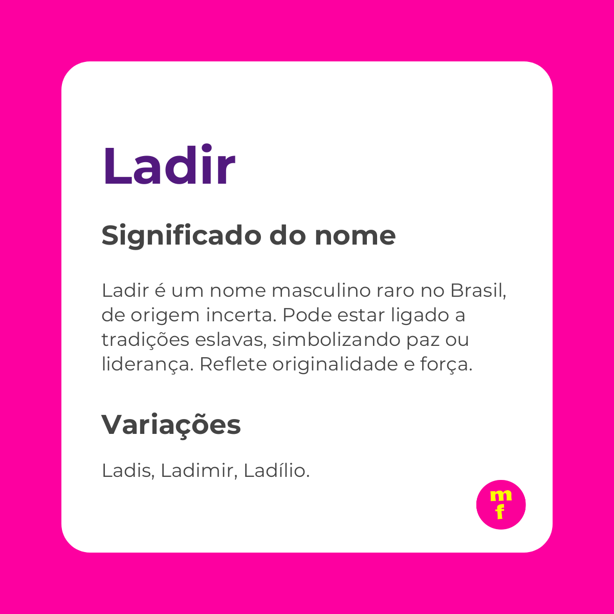 O que significa o nome Ladir? Descubra a origem e curiosidades
