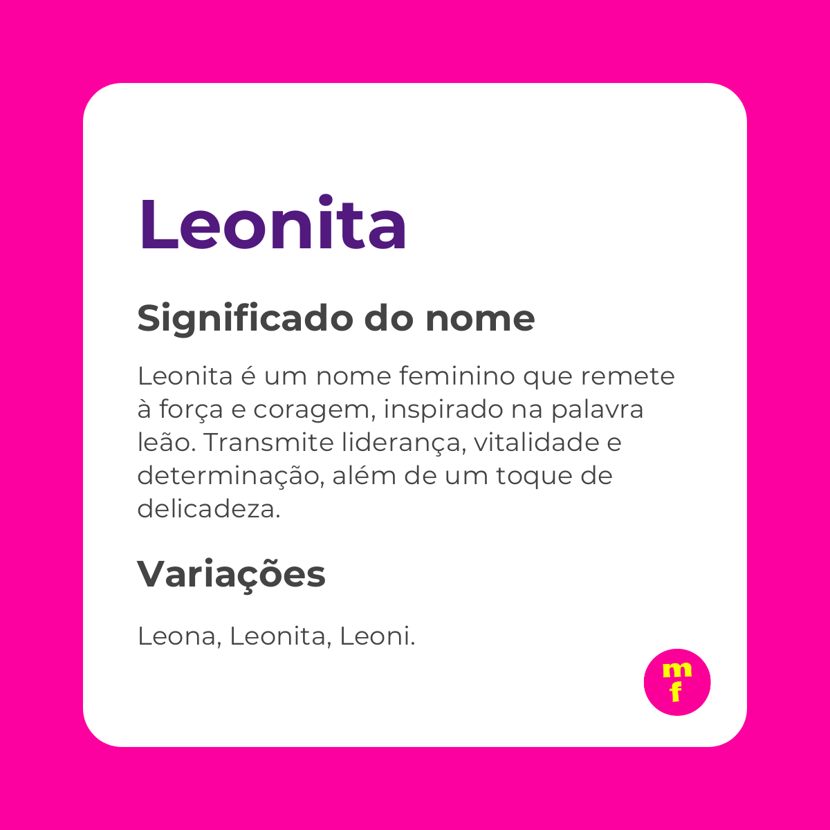 O que significa o nome Leonita?