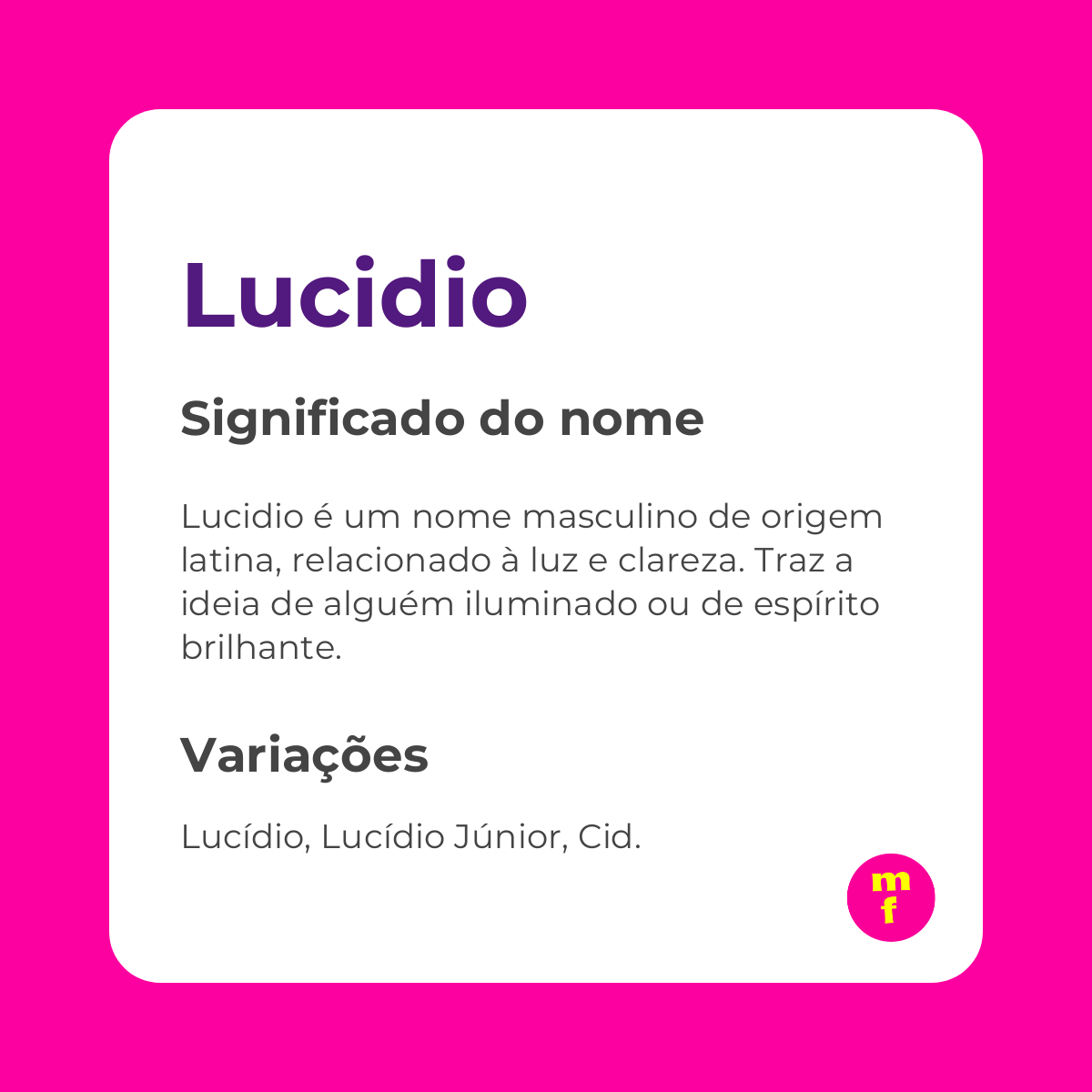 O que significa o nome Lucidio? Origem, história e curiosidades