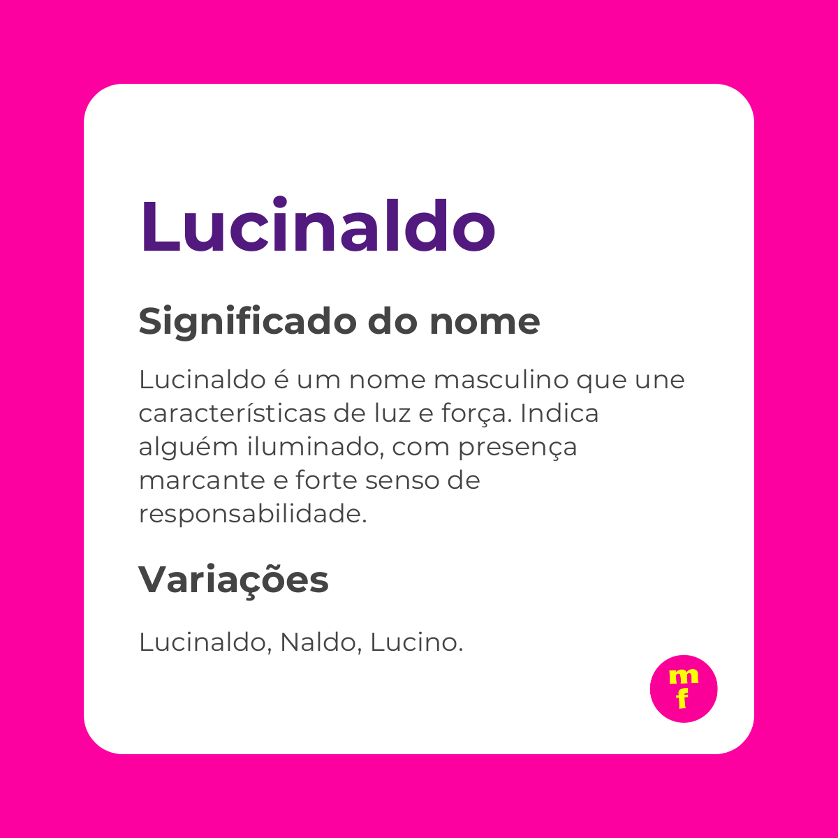 O que significa o nome Lucinaldo?