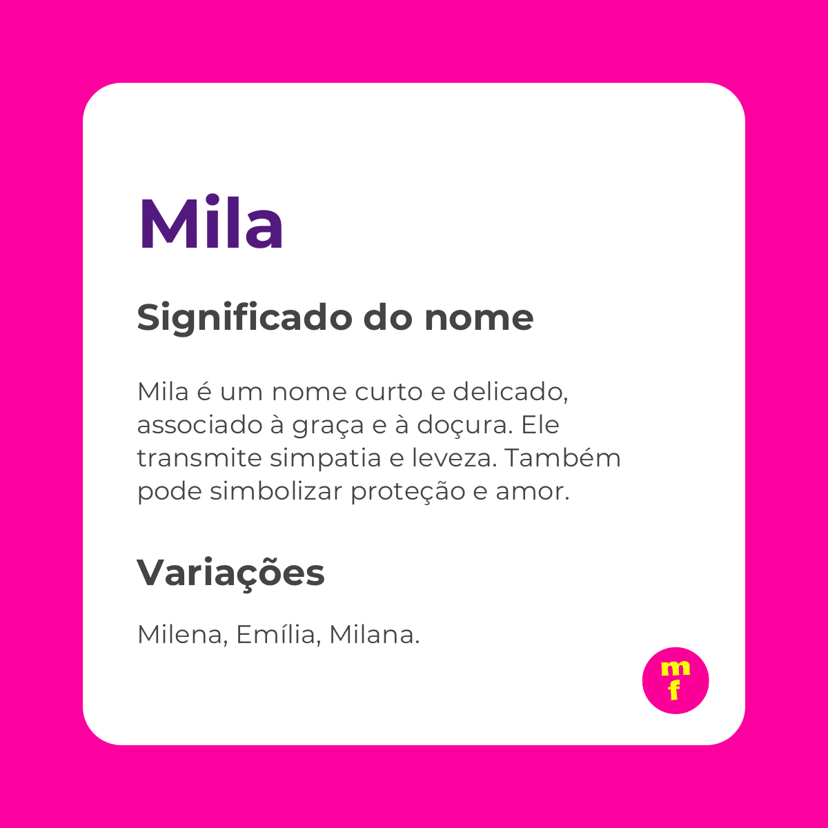 O que significa o nome Mila? Descubra a origem, história e curiosidades