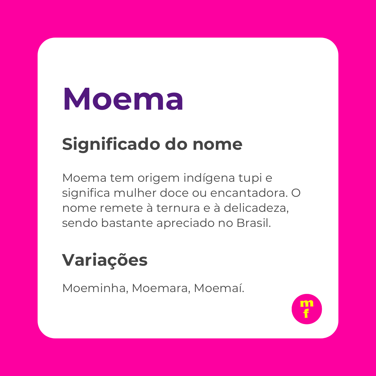 O que significa o nome Moema? Descubra as origens e curiosidades