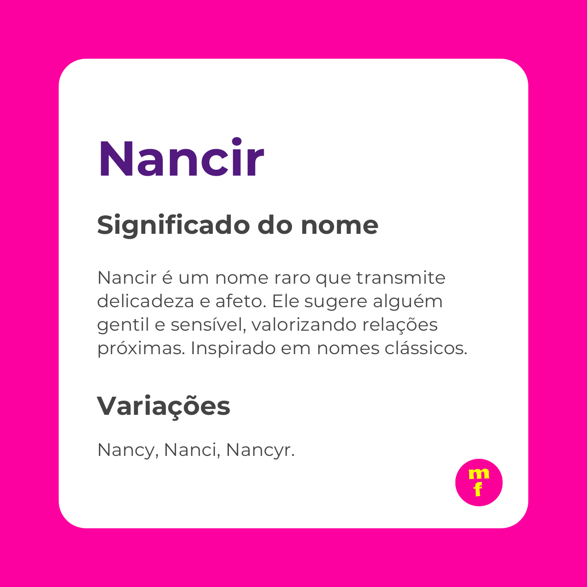 O que significa o nome Nancir?
