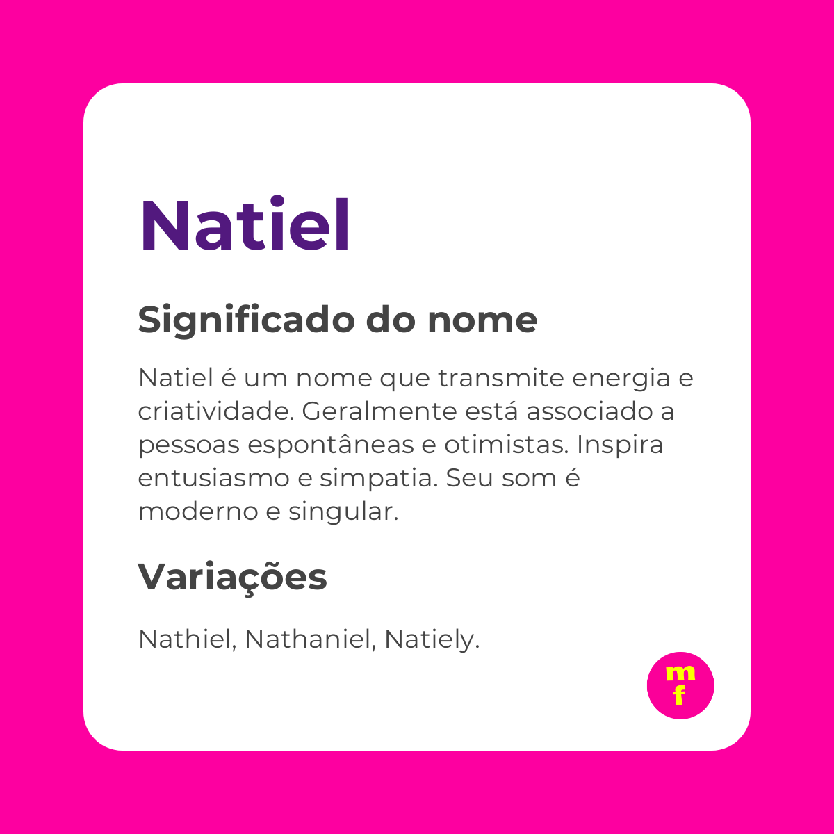 O que significa o nome Natiel? Descubra as origens, curiosidades e influência