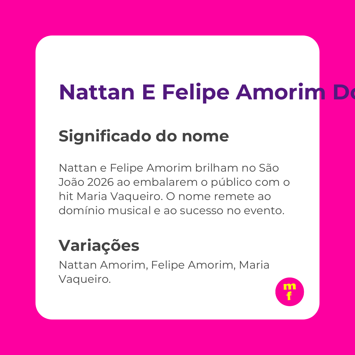 Nattan e Felipe Amorim dominam São João 2026 com o sucesso de “Maria Vaqueiro”