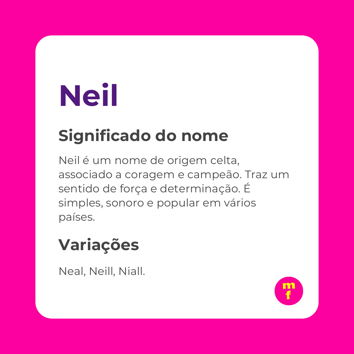 O que significa o nome Neil? Origem, curiosidades e personalidade