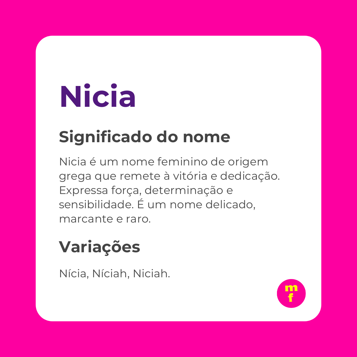 O que significa o nome Nicia? Origens, curiosidades e personalidade