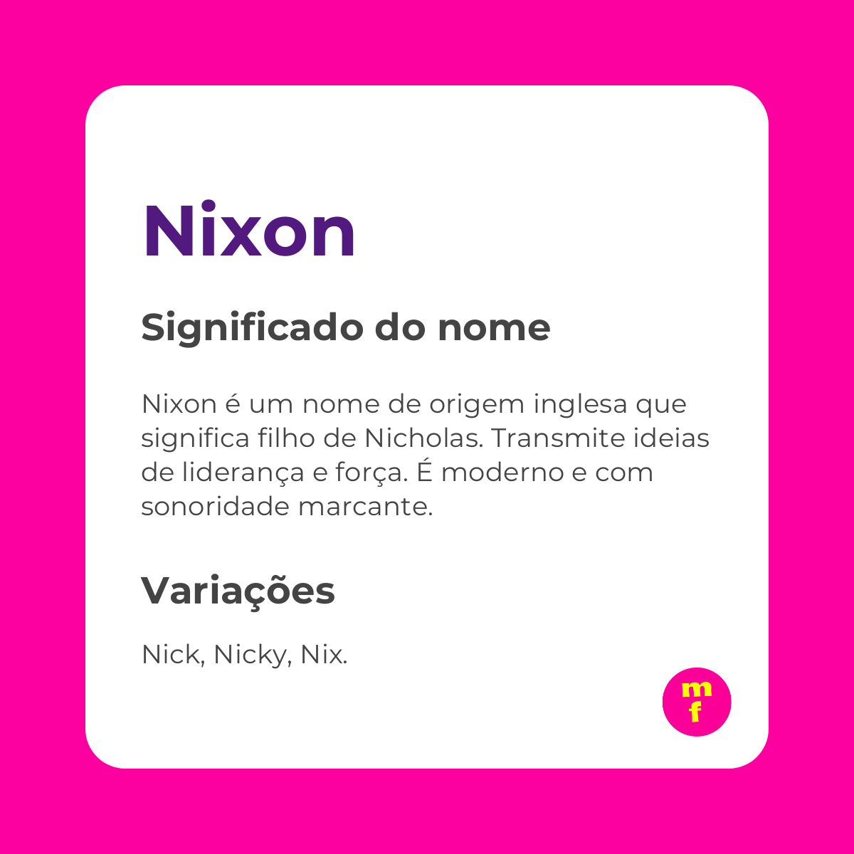 O que significa o nome Nixon? Descubra origens, curiosidades e personalidade