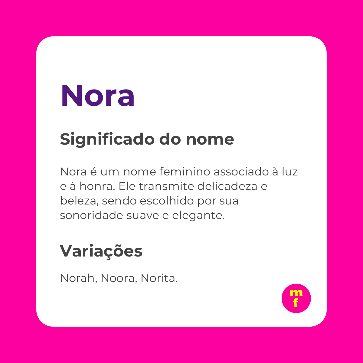 O que significa o nome Nora? Descubra a origem, história e curiosidades