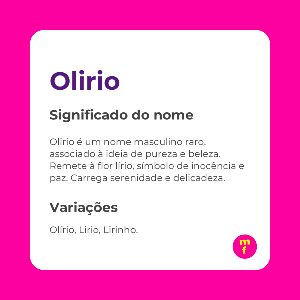 O que significa o nome Olirio? Descubra a origem, curiosidades e características