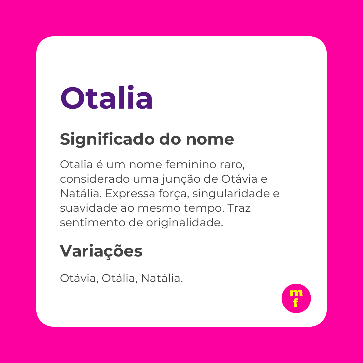 O que significa o nome Otalia?