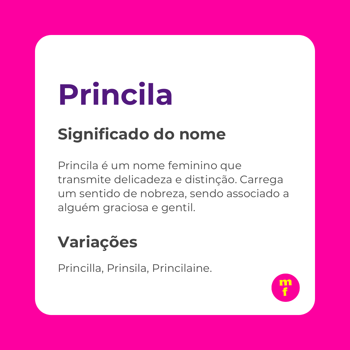 O que significa o nome Princila? Descubra sua origem, personalidade e curiosidades