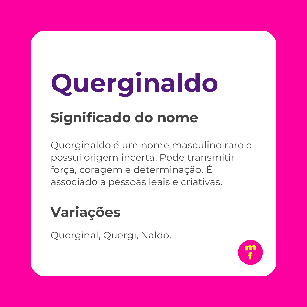 O que significa o nome Querginaldo? Descubra a origem, curiosidades e personalidade