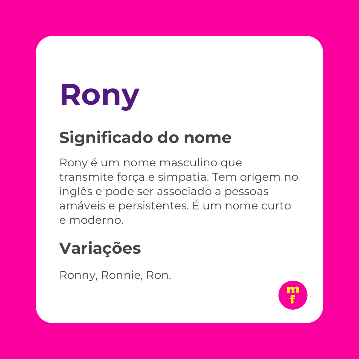 O que significa o nome Rony? Descubra origens, curiosidades e características