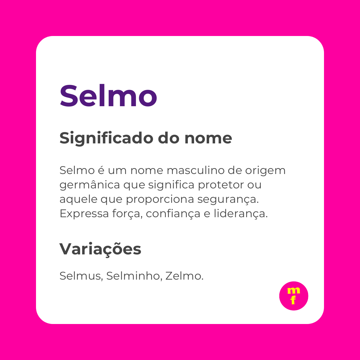 O que significa o nome Selmo?
