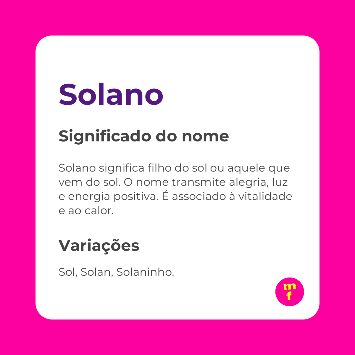 O que significa o nome Solano? | Minha Fofoca