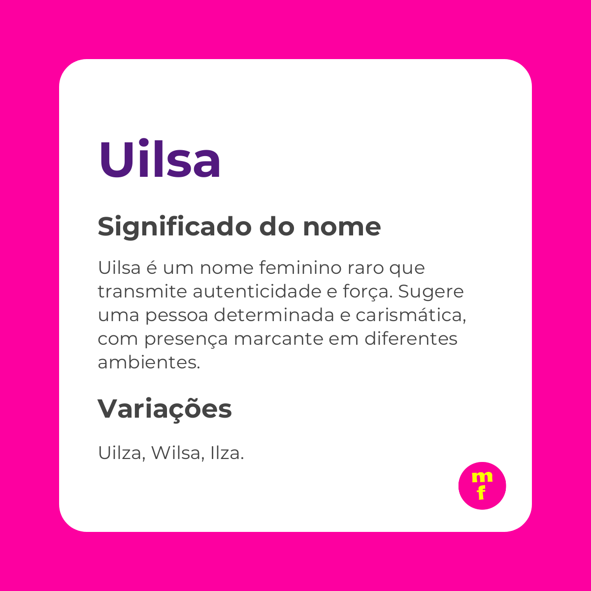 O que significa o nome Uilsa? Descubra sua origem e curiosidades
