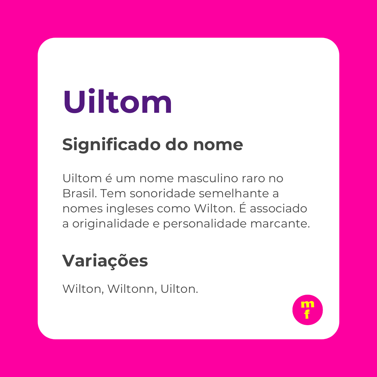 O que significa o nome Uiltom? Descubra a origem, história e curiosidades