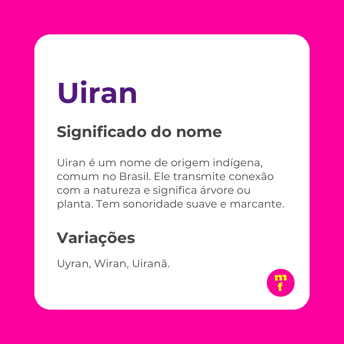 O que significa o nome Uiran? Descubra a origem, história e curiosidades