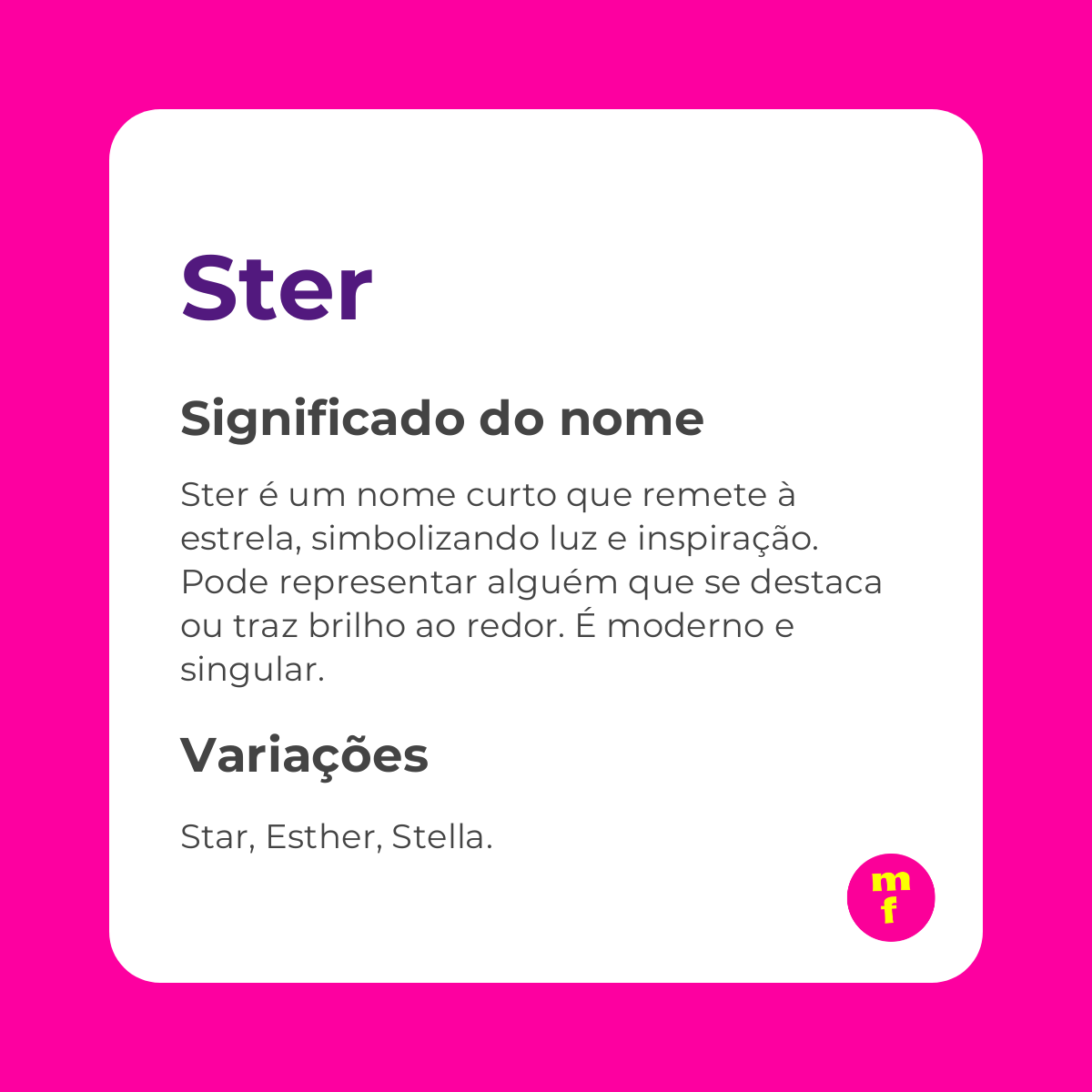 O que significa o nome Ster?
